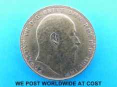 A 1907 gold full sovereign Perth mint