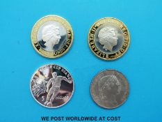 Four coins including an 1813 token London 2012 Olympic £2,