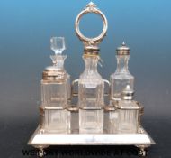 A six division silver plated cruet,