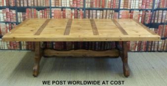 A large pine refectory table (L220 x W120 x H75cm)