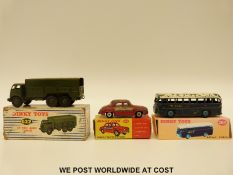 Three Dinky Toys diecast model vehicles Renault Dauphine Minicabs 268 in original box,