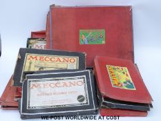 A quantity of Meccano boxes and some contents including Outfit No 6, Inventor's Accessory Outfit,