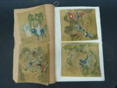 Four Chinese watercolours together with a book on the subject