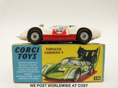Corgi Toys diecast model Porsche Carrera 6, 330, in original box.