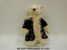Steiff Original Christmas Teddy Bear, 036149, with white mohair, button to ear,