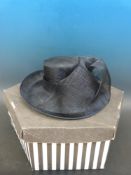 Three boxed ladies hats to include Angela Carole and an unworn 'Whiteley' hat by Theresa Shiraishi,