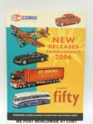 Corgi 50th Anniversary point of sale double sided display board and two plinths
