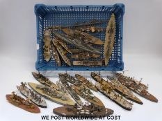 Approximately 30 scratch built model warships