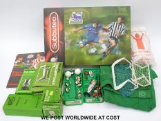 Subbuteo table soccer set together with various accessories including FA and World cups, TV tower,