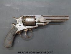 Dawes Patent 80 bore five shot percussion revolver with 5 inch octagonal barrel,
