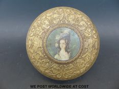 A Huntley and Palmer tin, embossed with birds,