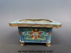 An 18th/19thC Chinese cloisonne planter (length 12cm)