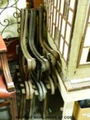 Three pairs of cast iron bench ends (H79cm)