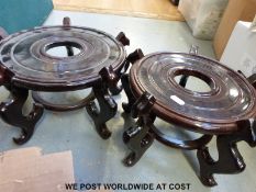 A collection of Chinese hardwood stands,