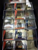 Sixteen Corgi Original Omnibus Comany (OOC) diecast model buses,
