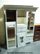 A 19th/20thC painted wardrobe with bevelled glass doors (H205 x W170 x D50cm)