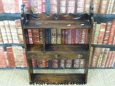 An oak hanging shelf unit (W56cm)