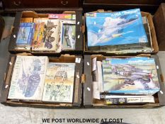 Twenty Airfix, Tamiya, Revell and other model kits including cars, planes, military vehicles, etc,