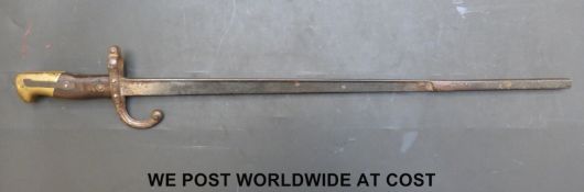 A French bayonet dated 1880 with blunt end,