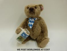 Steiff Original Teddy Bear 'Oktoberfest 2009', 657061, with brown mohair, button to ear,