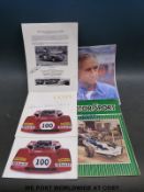 A quantity of signed motoring interest items including Roy Salvadori,
