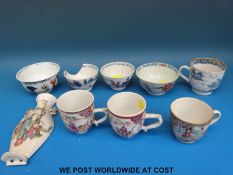 A collection of Chinese blue and white tea bowls,