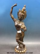 A Thai bronze and gilt dancing figure (70cm tall)