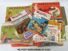 A quantity of Meccano literature including folder of Outfit No 10 leaflets