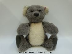 Steiff Original Teddy Bear 'Koala Ted', 661792, with ash grey and white mohair, button to ear,