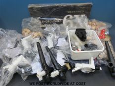 A quantity of bar related items, includes optics, signs, brass bar bell, corks,