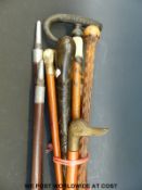 A collection of sticks to include one with motto 