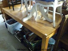 Four bespoke elm rush seated chairs