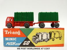 Tri-ang Minic Push and Go model Container Lorry & Trailer,