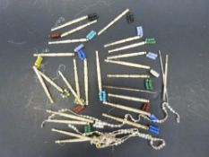 A collection of lace making bobbins