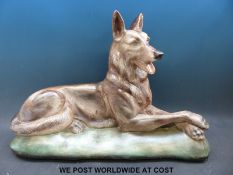 A c1950s fireside Alsatian dog figure