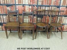 Four elm seated chairs