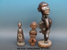 Three African tribal figures (tallest 36cm)