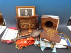 A quantity of Masonic or RAOB collectables including fretwork wooden items