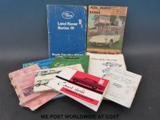 A quantity of car and other manuals to include Alfa Romeo, Landrover Series III,