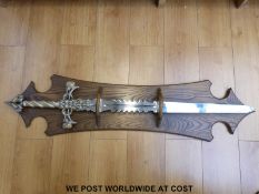 Marto-Toledo fantasy/decorative sword on ash stand