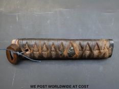 Japanese Edo period tsuka with bound white shagreen,