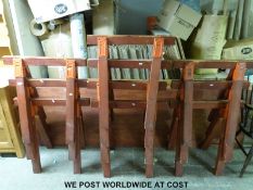 Five portable trestle tables (H75 x L240 x D72cm)