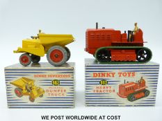 Two Dinky Supertoys diecast model construction vehicles Muir-Hill Dumper Truck 962 and Heavy