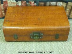 A Chinese suitcase with brass fittings (length 71cm)