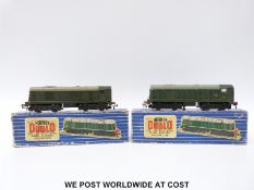 Two Hornby Dublo 00 gauge BR BO-BO L30 3-rail diesel electric locomotives,
