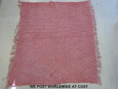 A Welsh blanket in crimson and grey (70