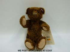 Steiff Original 'Classic Teddy Bear 28' 038938, 2004 edition, with dark brown mohair, button to ear,