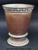 A 19thC bronze vase or possibly oriental brush pot (height 12.