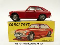 Corgi Toys diecast model MGB GT, 327, in original box.