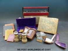 A quantity of collectables to include opera glasses, Roberts radio, small books,